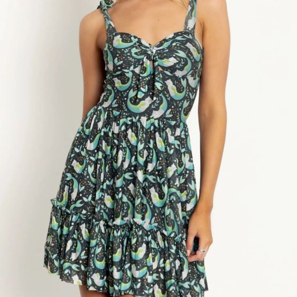 Purrmaid Black Sweet Tie Short Dress - M